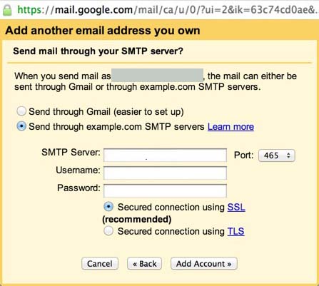 Gmail smtp server